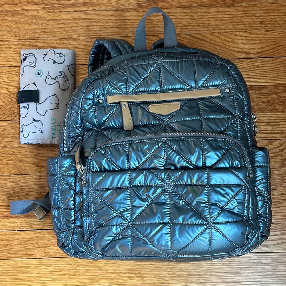 TWELVElittle Quilted Water Resistant Nylon Diaper Backpack